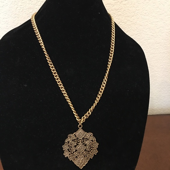 15" BRUSHED GOLD NECKLACE by EXPRESS - Picture 1 of 5